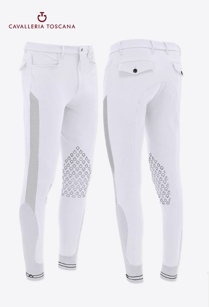 Cavalleria Toscana - Herren Kniebesatz Reithose mit CT Logo-Print