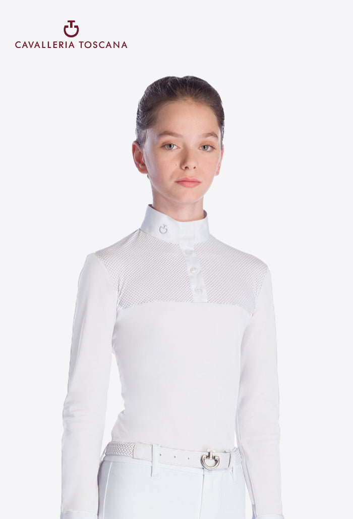 Cavalleria Toscana - Children's Competition Polo Shirt Perforated L/S