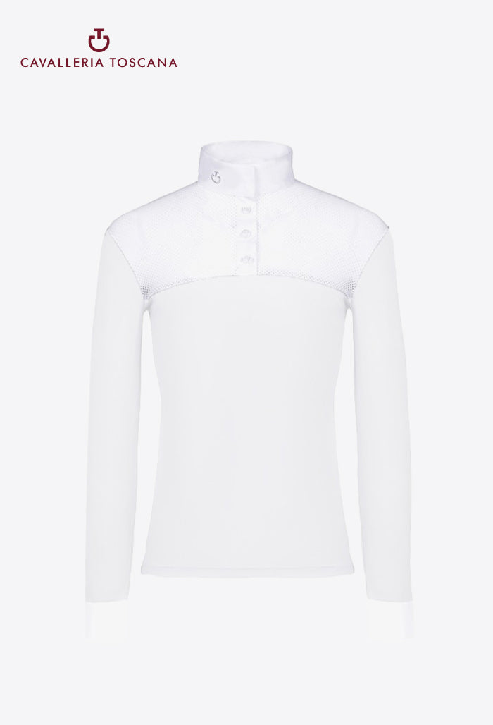 Cavalleria Toscana - Children's Competition Polo Shirt Perforated L/S