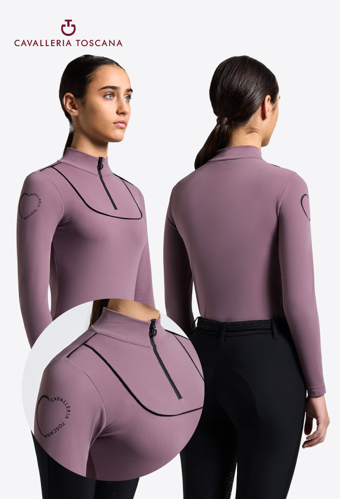 Cavalleria Toscana - Warm Jersey mit Paspelierung Trainingspolo