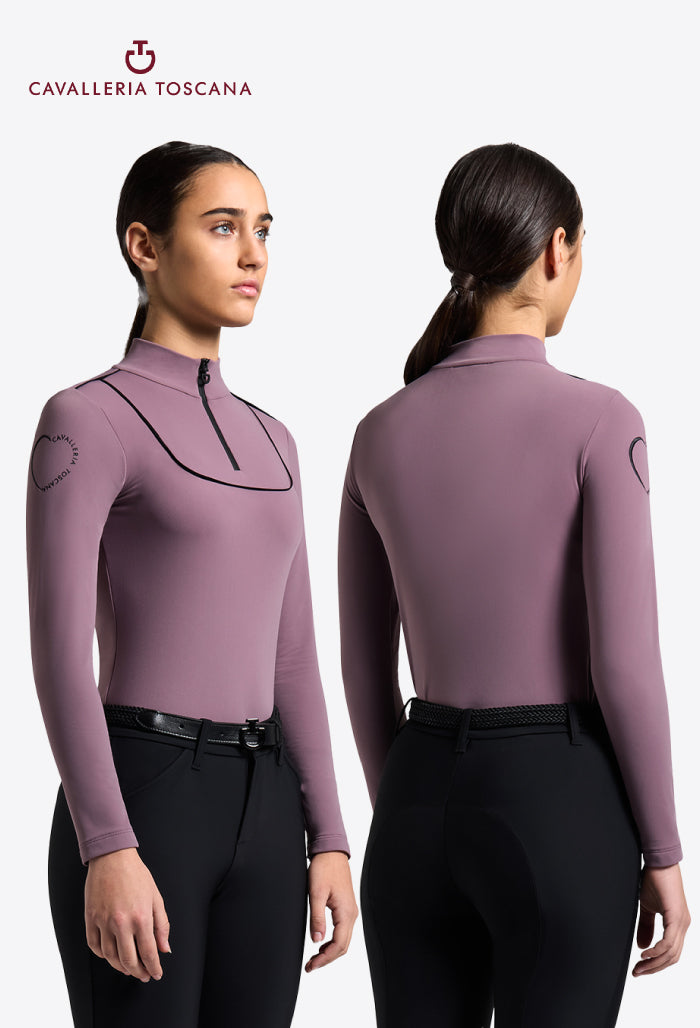 Cavalleria Toscana - Warm Jersey mit Paspelierung Trainingspolo