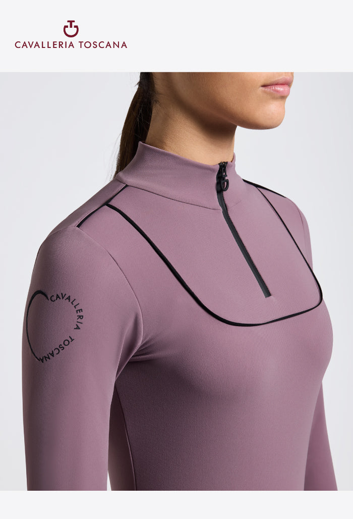 Cavalleria Toscana - Warm Jersey mit Paspelierung Trainingspolo