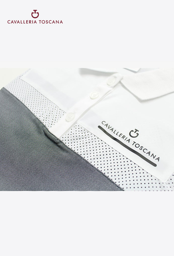 Cavalleria Toscana – Damen Tech Piquet Poloshirt mit perforierten Einsätzen
