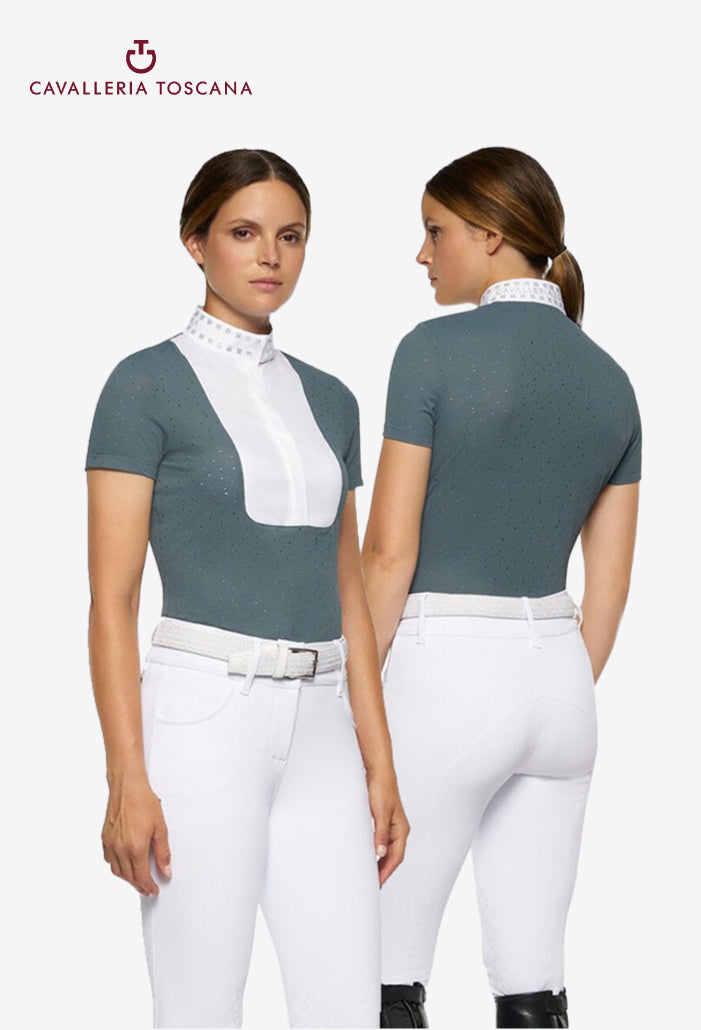 Cavalleria Toscana - Damen Turniershirt Perforated Jersey Kurzarm