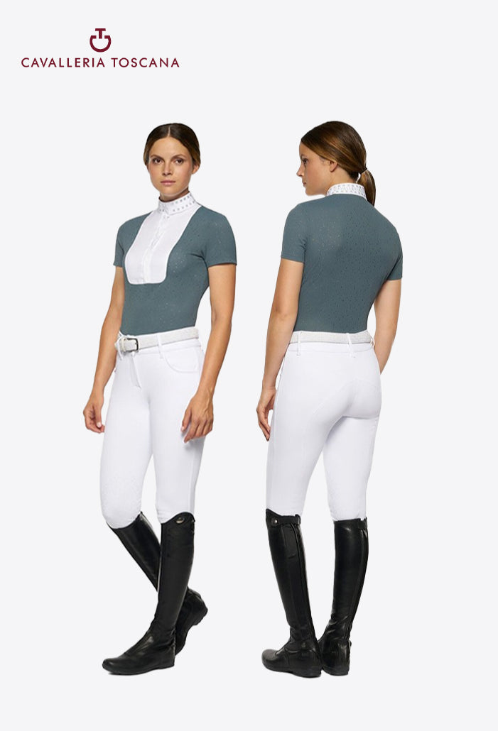 Cavalleria Toscana - Damen Turniershirt Perforated Jersey Kurzarm