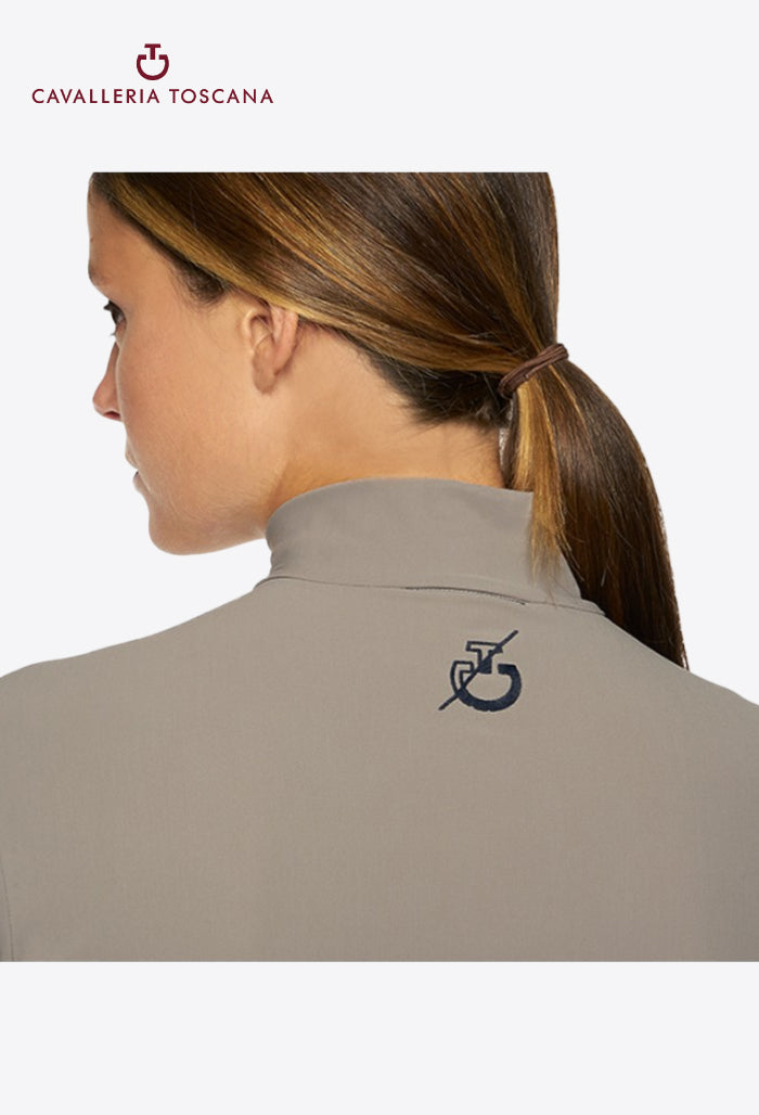 Cavalleria Toscana - Damen Reitshirt CT Team Daytona Langarm Zip Mock Turtleneck