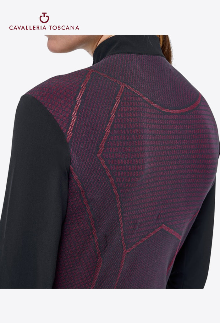 Cavalleria Toscana - Tech Wool Reitshirt mit halbem Reißverschluss für Damen