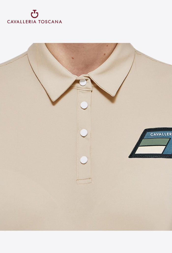 Cavalleria Toscana - Women's Polo Shirt - Two-tone Piqué Knit Shirt