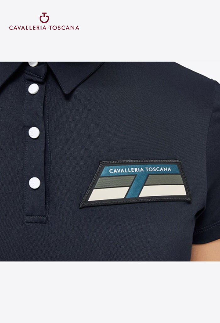 Cavalleria Toscana - Women's Polo Shirt - Two-tone Piqué Knit Shirt
