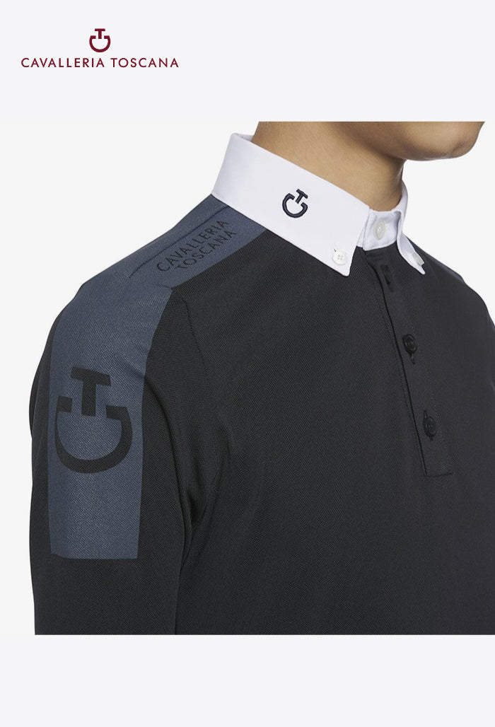 Cavalleria Toscana - Kinder Turniershirt TECH PIQUÉ Bedruckt L/S