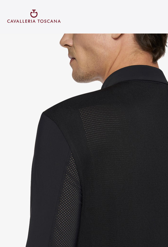 Cavalleria Toscana - Herren Turniershirt R-EVO Epaulet Langarm Reißverschluss