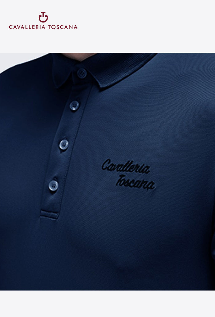Cavalleria Toscana - Men’s Polo Shirt with Embroidered Script Logo