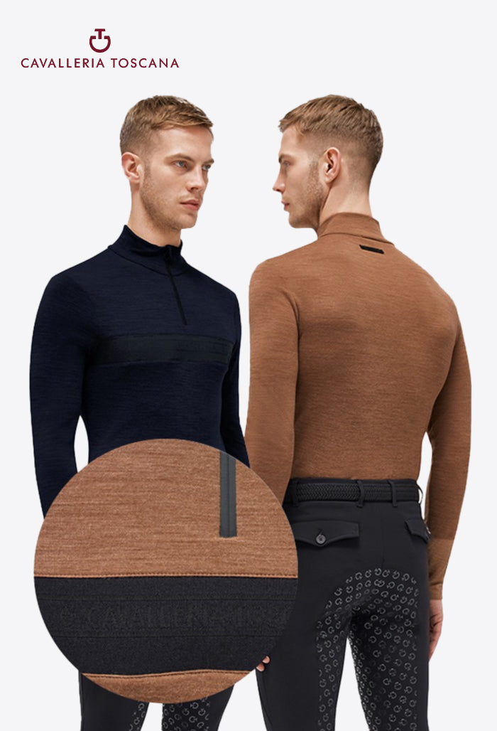 Cavalleria Toscana - Technisches Trainings-Poloshirt aus Wolle für Herren