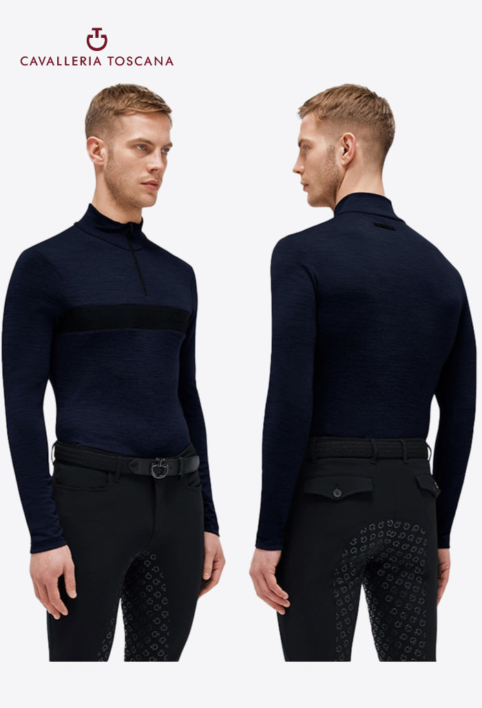 Cavalleria Toscana - Technisches Trainings-Poloshirt aus Wolle für Herren