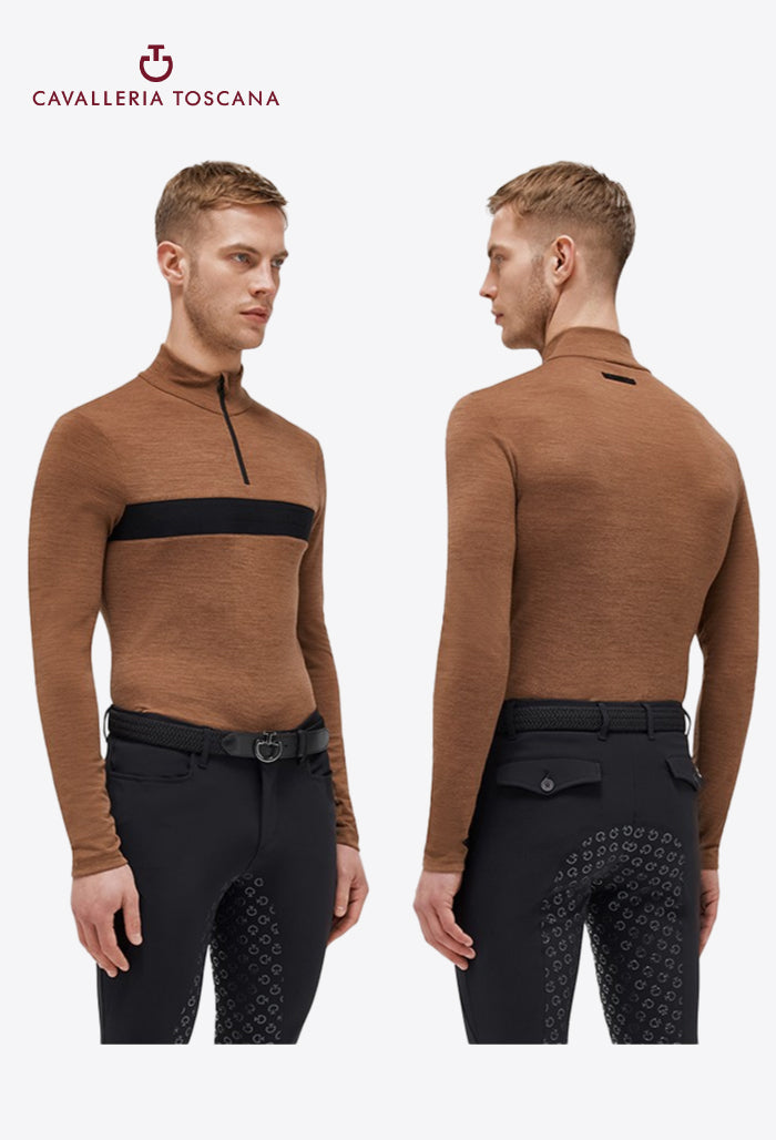 Cavalleria Toscana - Technisches Trainings-Poloshirt aus Wolle für Herren