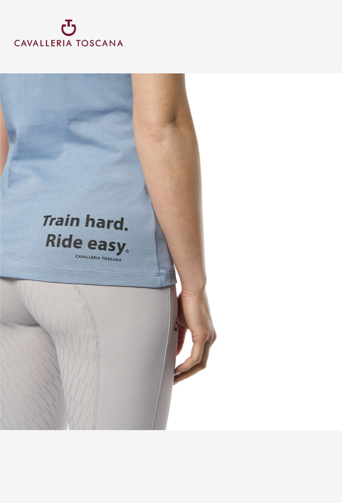 Cavalleria Toscana - Damen T-Shirt CT TEAM Elastisches Band Baumwolle