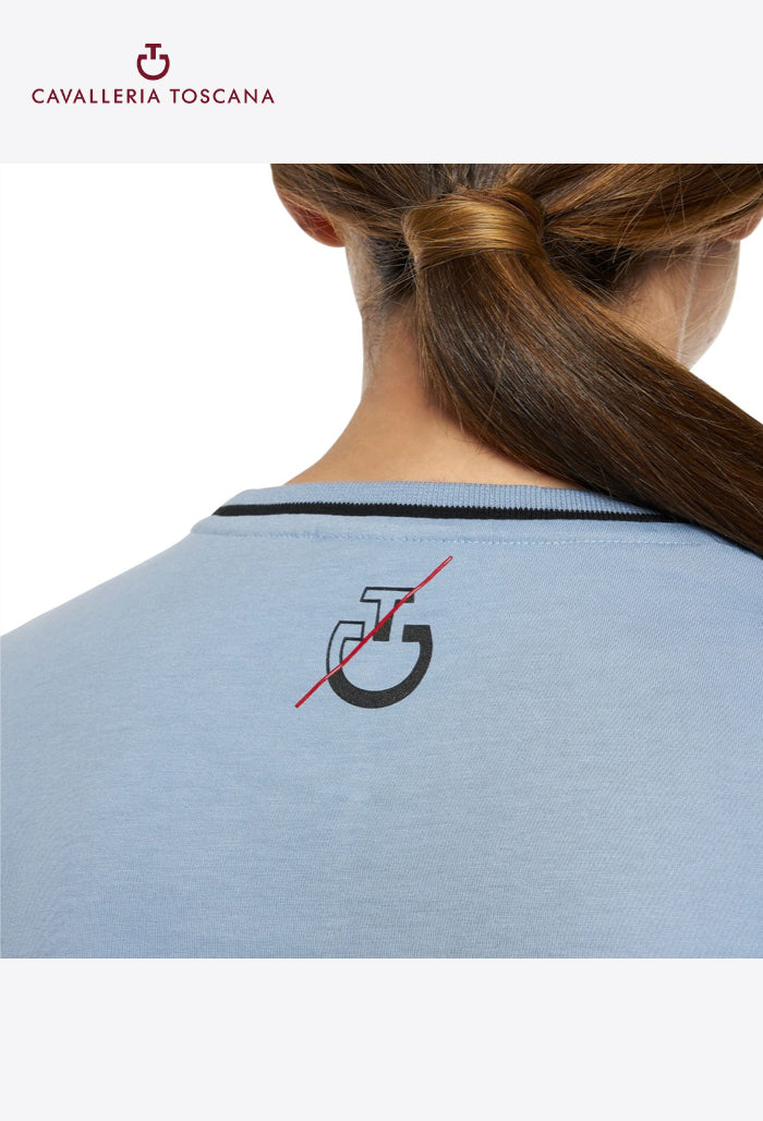 Cavalleria Toscana - Damen T-Shirt CT TEAM Elastisches Band Baumwolle