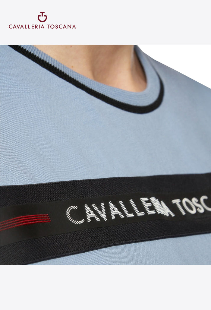 Cavalleria Toscana - Damen T-Shirt CT TEAM Elastisches Band Baumwolle