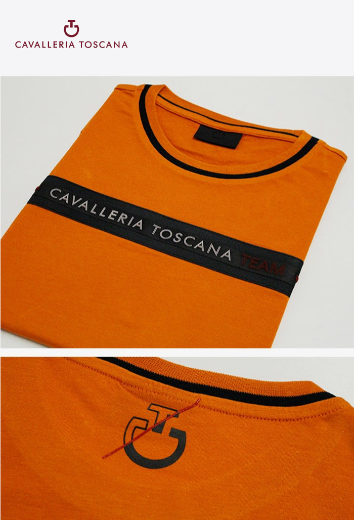 Cavalleria Toscana - Damen T-Shirt CT TEAM Elastisches Band Baumwolle