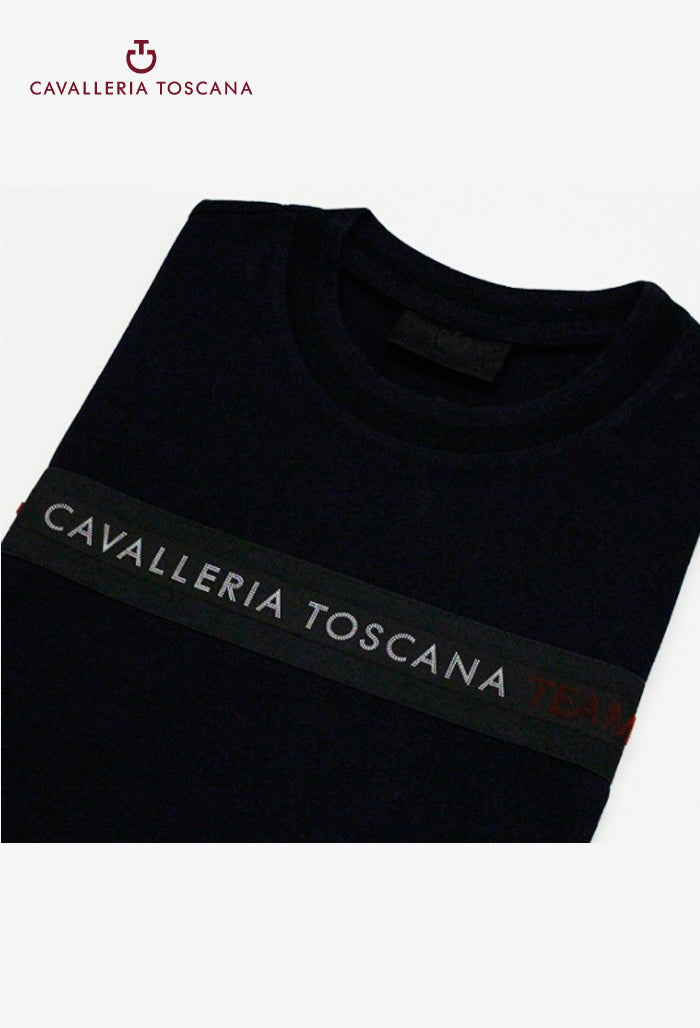 Cavalleria Toscana - Damen T-Shirt CT TEAM Elastisches Band Baumwolle