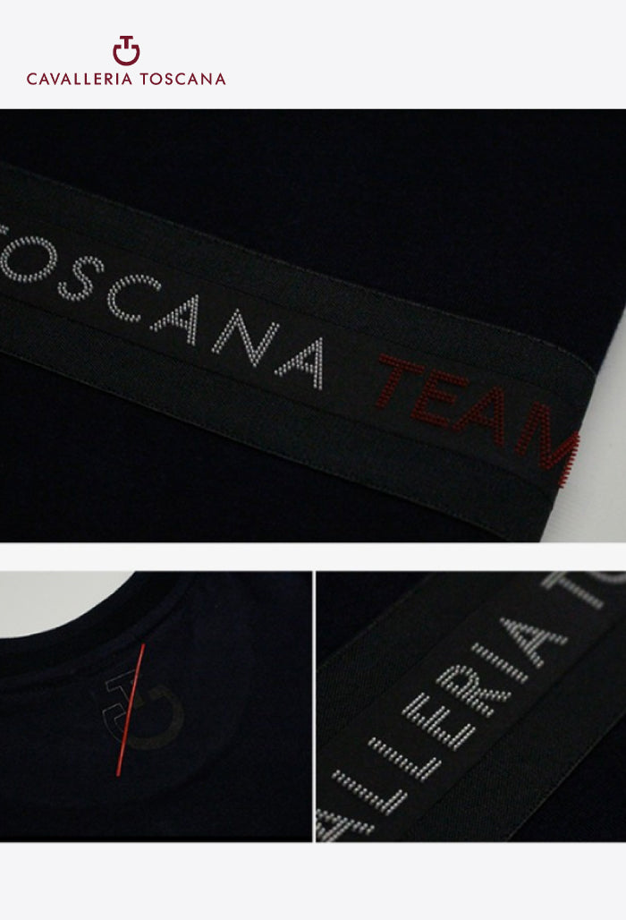 Cavalleria Toscana - Damen T-Shirt CT TEAM Elastisches Band Baumwolle