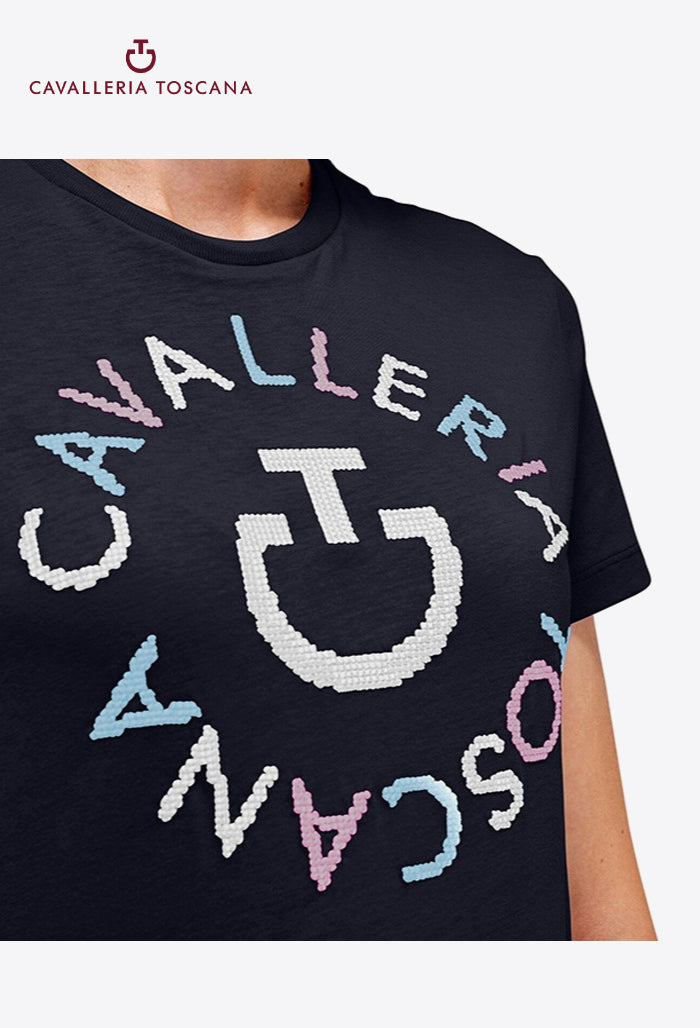 Cavalleria Toscana – Damen Emblem Pixel T-Shirt