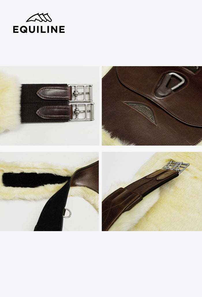 Equiline - Leather Stud Girth with Sheepskin