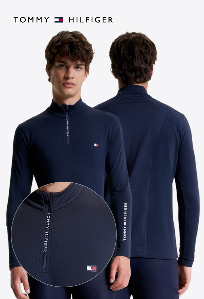 Tommy Hilfiger – Herren-Reitshirt – Thermo-Shirt mit 1/4-Reißverschluss