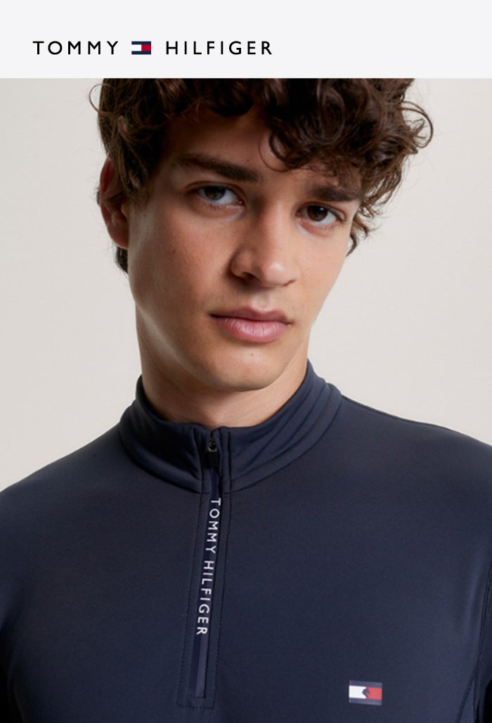 Tommy Hilfiger – Herren-Reitshirt – Thermo-Shirt mit 1/4-Reißverschluss