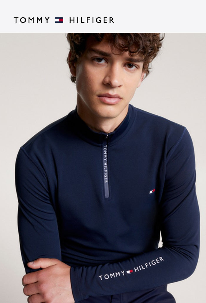 Tommy Hilfiger – Herren-Reitshirt – Thermo-Shirt mit 1/4-Reißverschluss