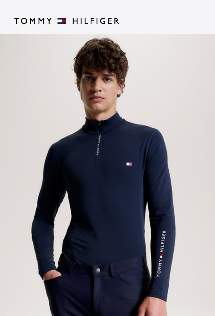 Tommy Hilfiger – Herren-Reitshirt – Thermo-Shirt mit 1/4-Reißverschluss