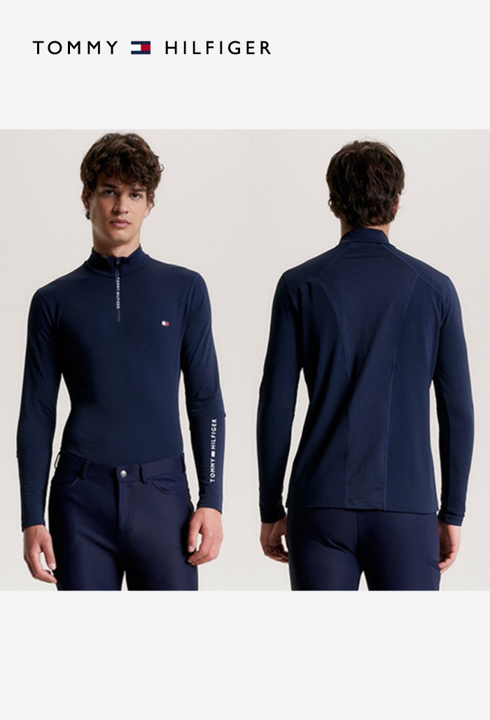 Tommy Hilfiger – Herren-Reitshirt – Thermo-Shirt mit 1/4-Reißverschluss