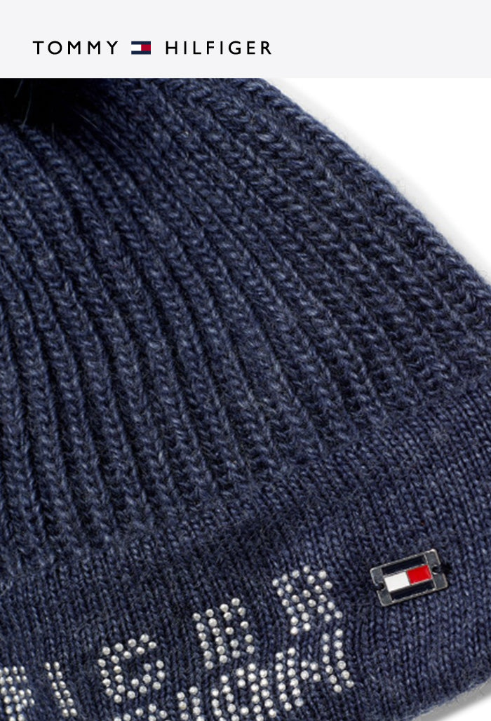 Tommy Hilfiger – Gerippte Pompon-Mütze