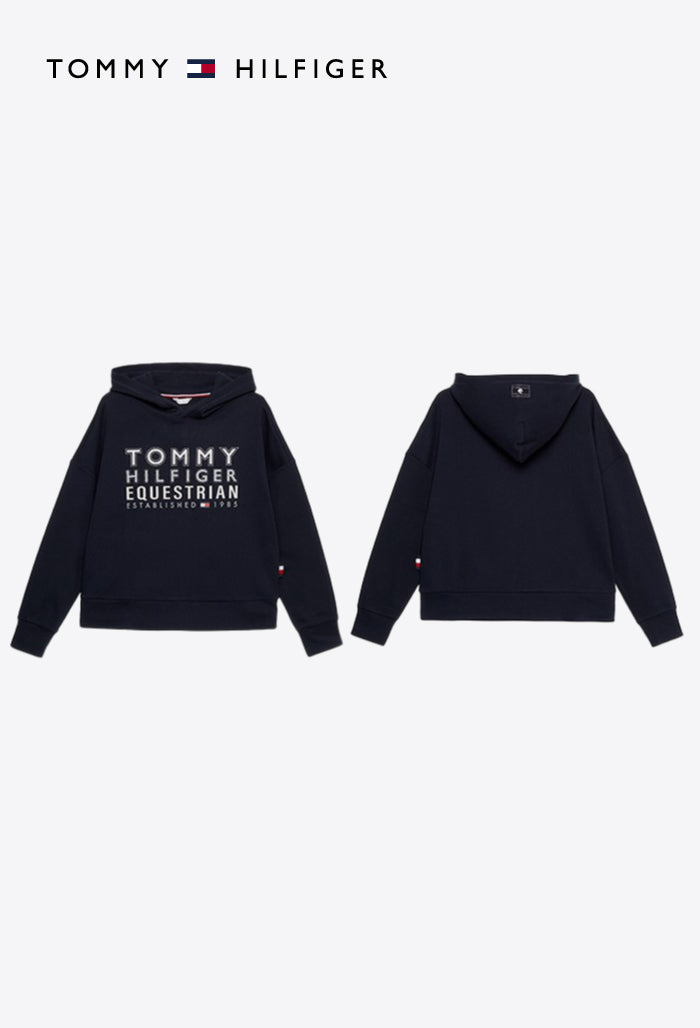 Tommy Hilfiger - Damen Reit-Shirt - PARIS Oversized Studded Logo Hoodie