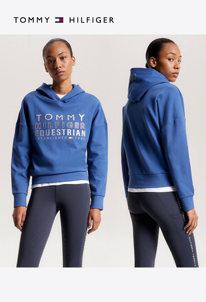 Tommy Hilfiger - Damen Reit-Shirt - PARIS Oversized Studded Logo Hoodie