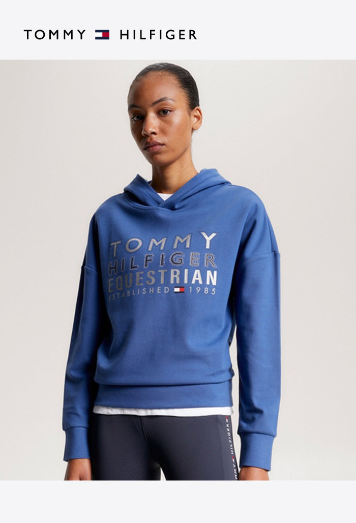 Tommy Hilfiger - Damen Reit-Shirt - PARIS Oversized Studded Logo Hoodie