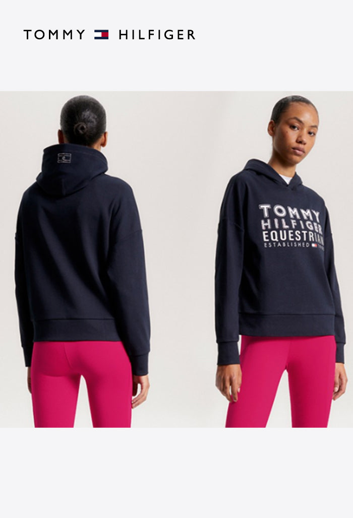 Tommy Hilfiger - Damen Reit-Shirt - PARIS Oversized Studded Logo Hoodie