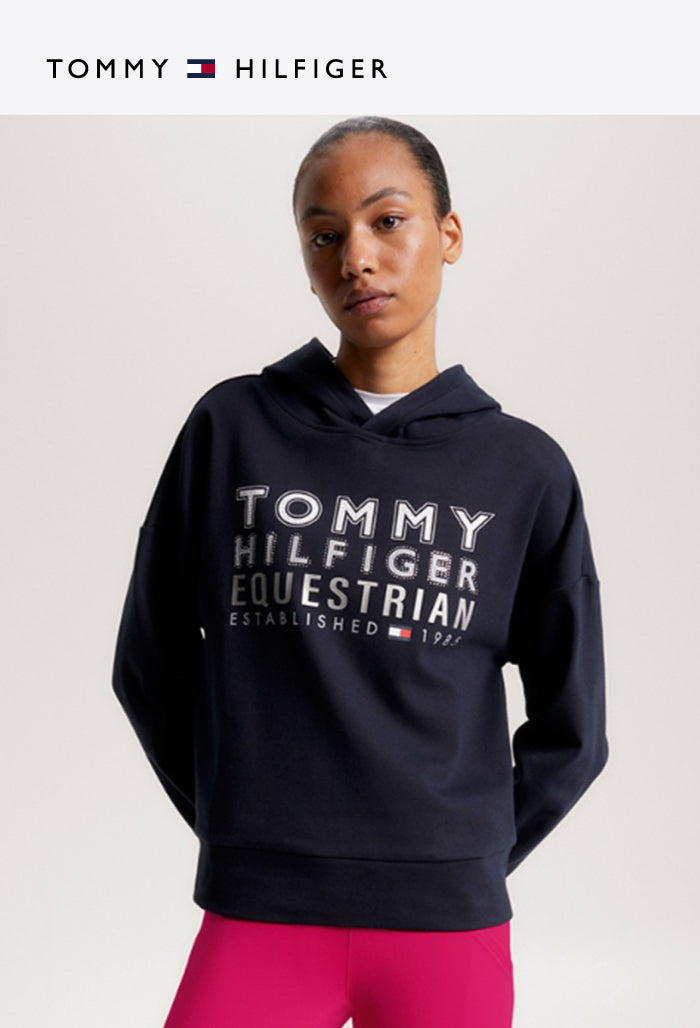 Tommy Hilfiger - Damen Reit-Shirt - PARIS Oversized Studded Logo Hoodie