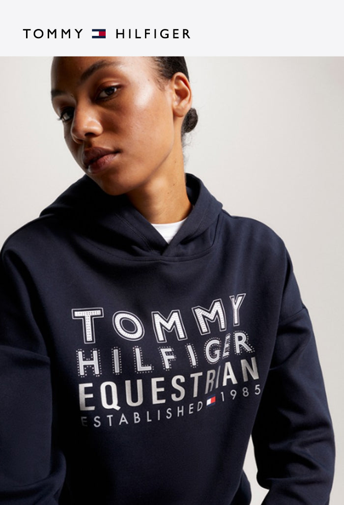 Tommy Hilfiger - Damen Reit-Shirt - PARIS Oversized Studded Logo Hoodie