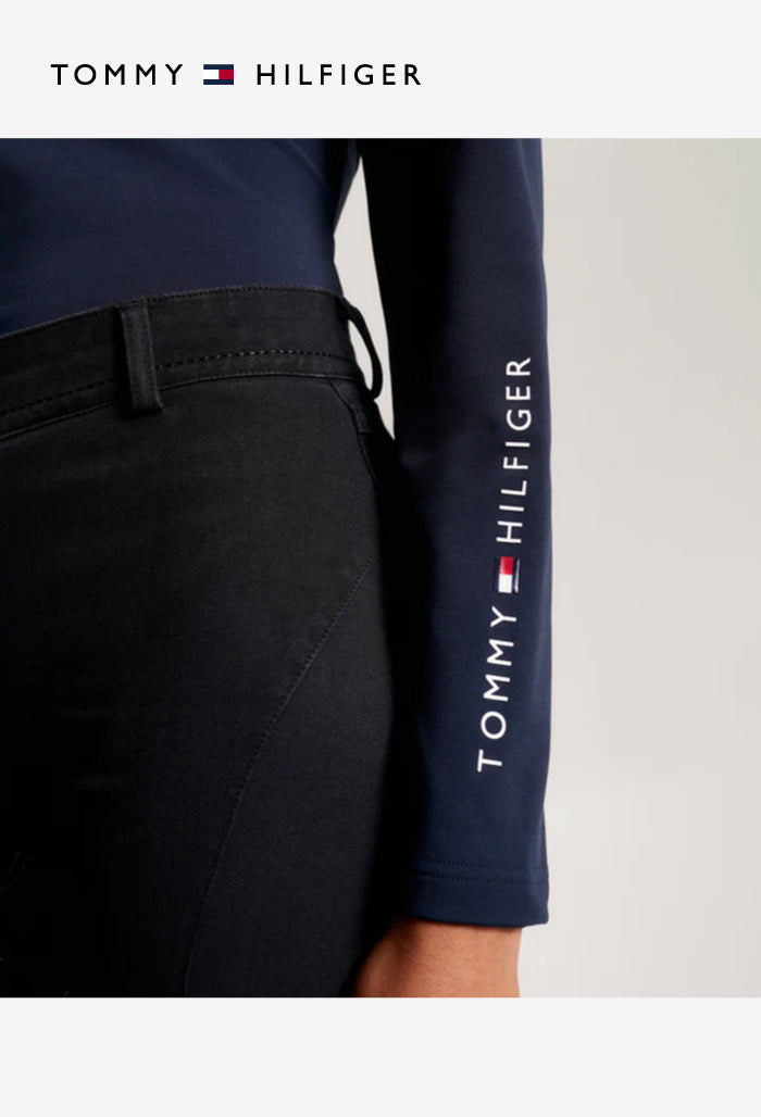 Tommy Hilfiger – Damen Reitshirt – Thermo-Shirt mit 1/4-Reißverschluss