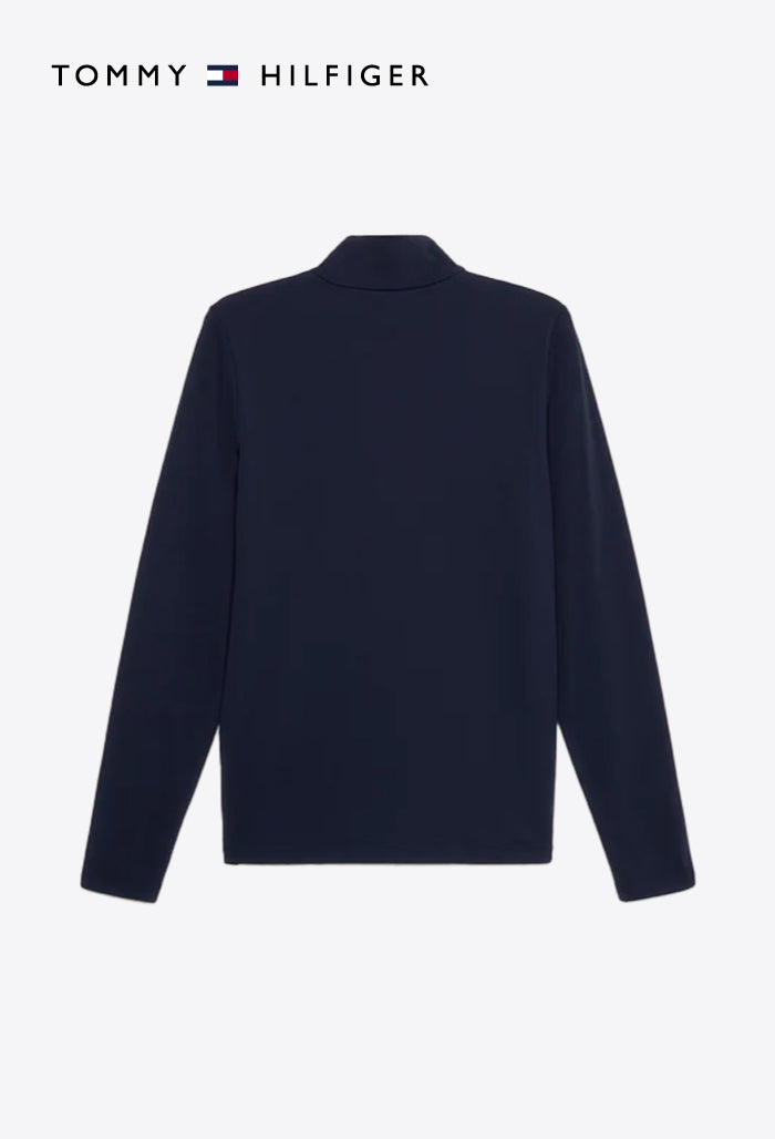 Tommy Hilfiger – Damen Reitshirt – Thermo-Shirt mit 1/4-Reißverschluss